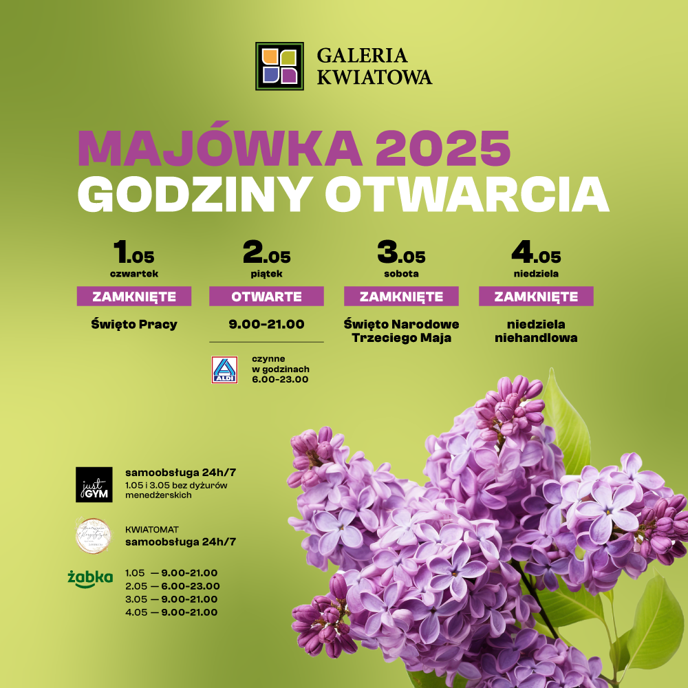 Majówka 2025 - godziny otwarcia 